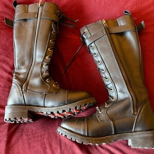 Milwaukee Black Leather Lace Up Combat Boots